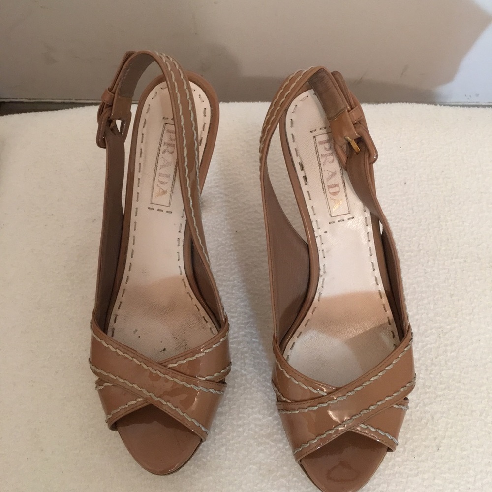 Prada Vernice cork platform sandal